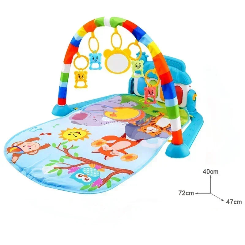 Baby Musical Play Mat with Light-Up Piano Keyboard - Activity Gym & Tummy Time Mat for Infants