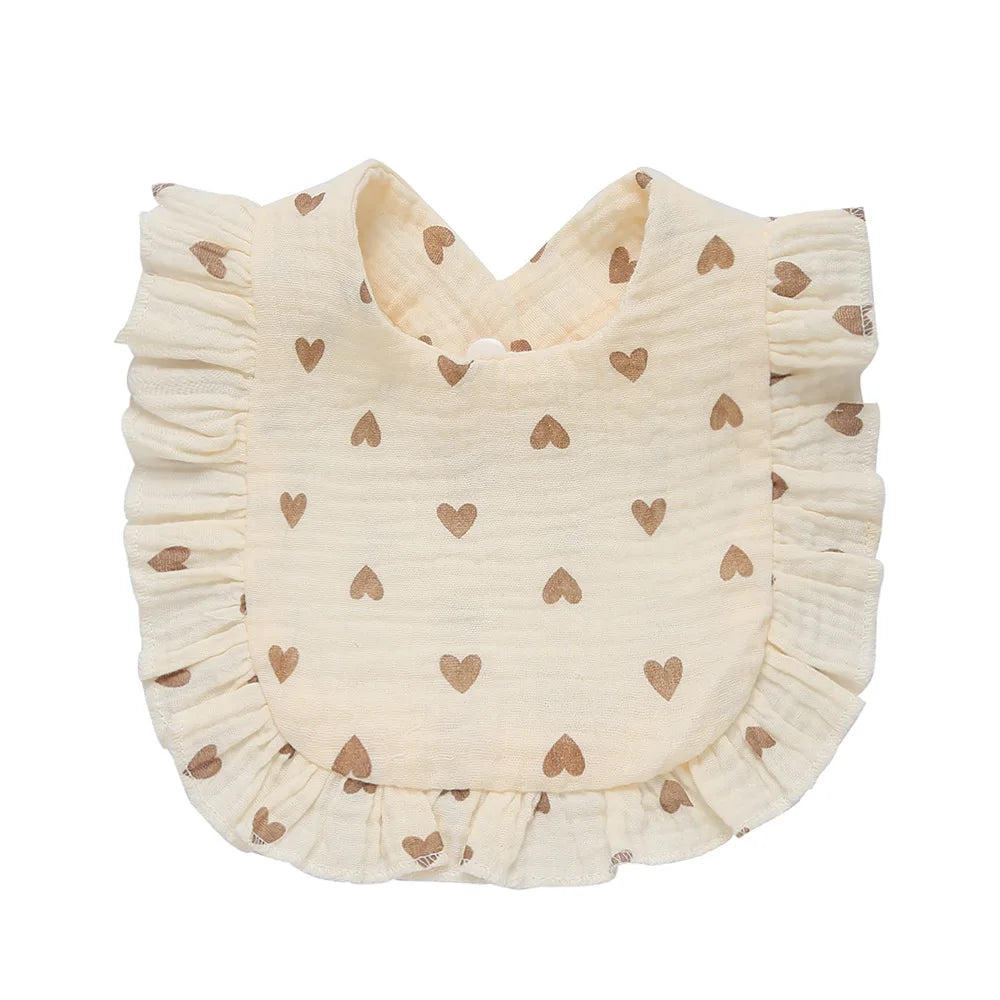 Muslin Cotton Baby Bibs & Burp Cloths - Ruffle Bandana Drool Bibs for Newborns