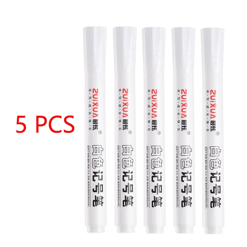 White Opaque Oily Waterproof Gel Marker Pen - Multi Nib Sizes 0.8/1.0/2.0/2.8mm for DIY, Graffiti, Sketching