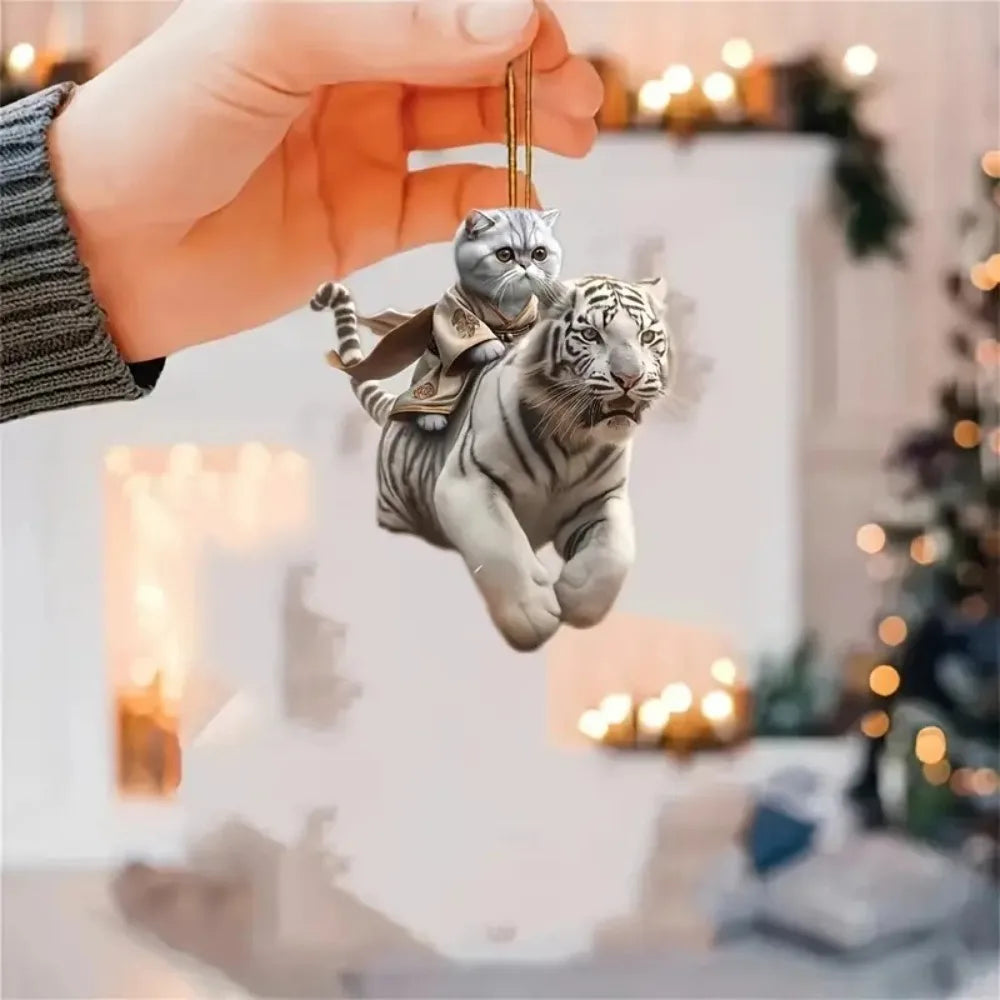 Cat-Shaped Rearview Mirror Ornament – Cute Hanging Car Pendant Car Interior Decor