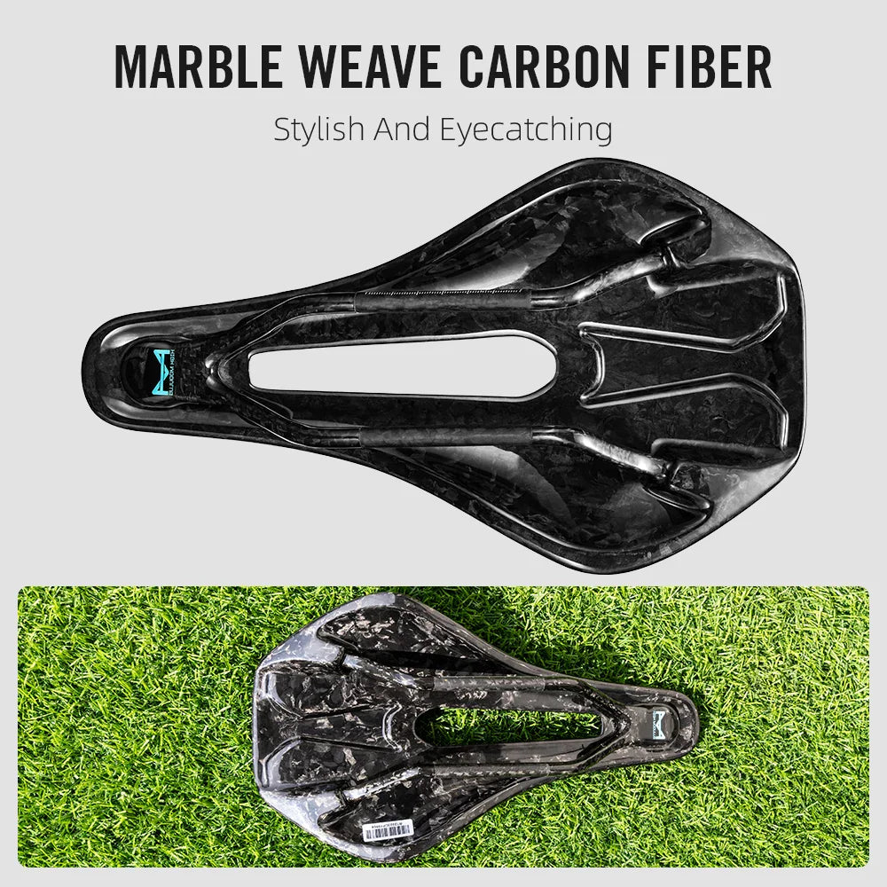3D Printed Ultralight Carbon Bike Saddle 135/143mm — 105g for MTB, Gravel & Road