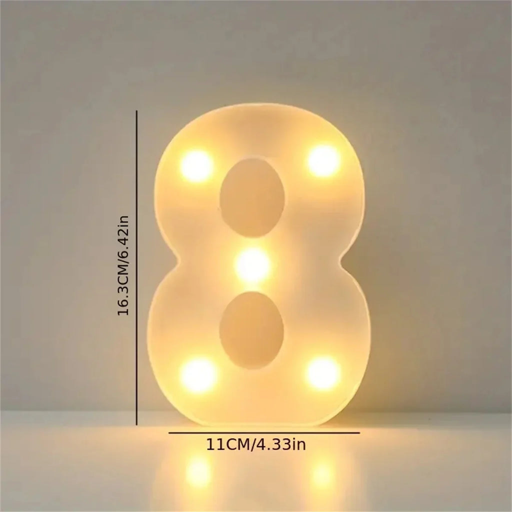 16cm (6.3 in) LED Marquee Letter & Number Light - Battery-Operated Night Lamp for Home, Wedding, Bar & Party Decor