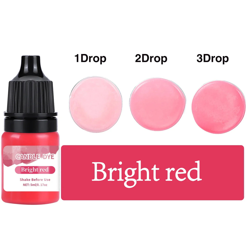 5 ml (0.17 fl oz) Liquid Candle Wax Colorant – Non-Toxic High-Concentration Pigment for Soy Candles & Soap DIY