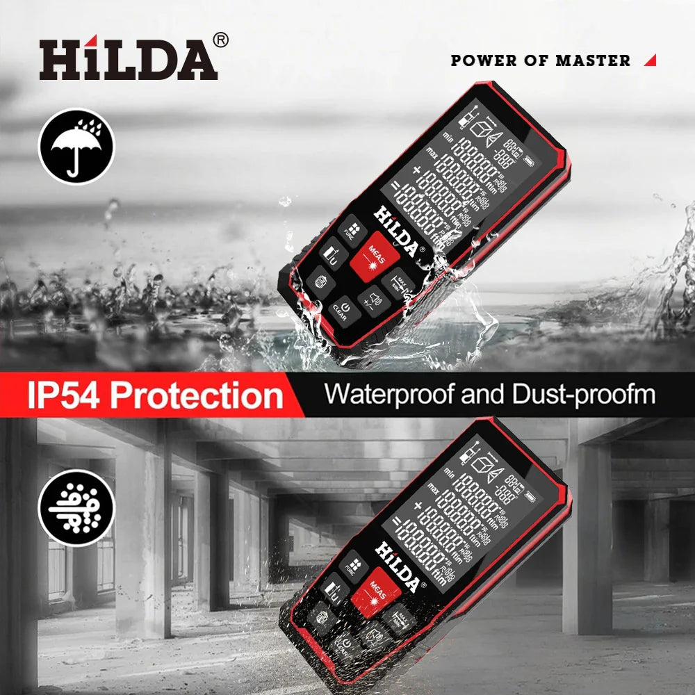 Laser Distance Meter Rangefinder 50m/100m/120m (164/328/394 ft) Rechargeable Laser Measure for Construction & DIY