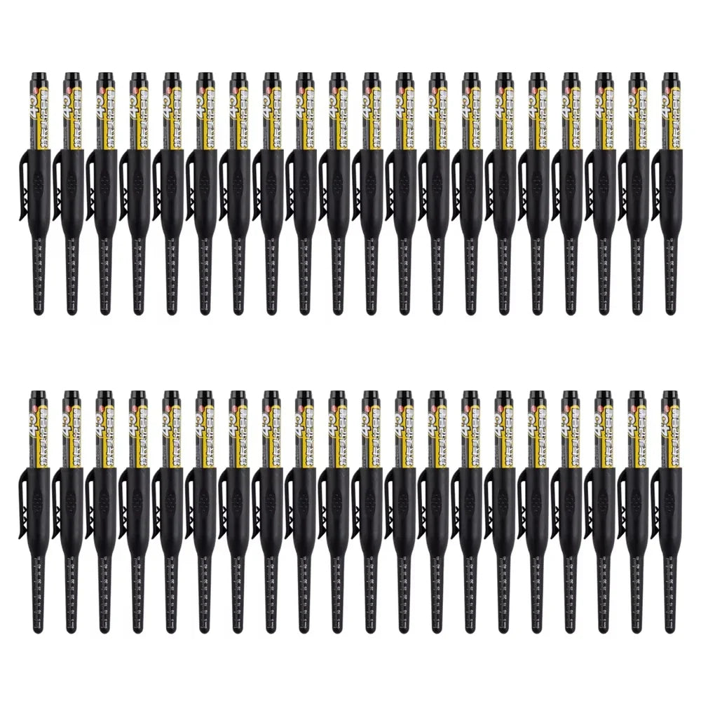 Waterproof Carpenter & Tile Marker Pen 45mm Long Nib — Deep-Hole Woodworking Marker, Black Blue Red (1–6 Pack)
