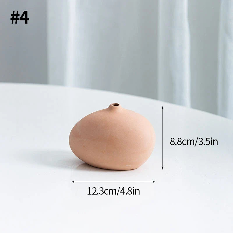 Ceramic Decorative Vase for Dried Flowers & Hydroponic Plants, Modern Table Ornament for Living Room Bedroom Office
