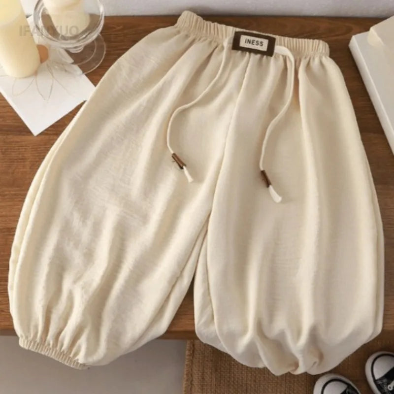 Kids Jogger Pants Ages 1-8 — Loose Fit Cotton-Blend Casual Sports Pants for Boys & Girls