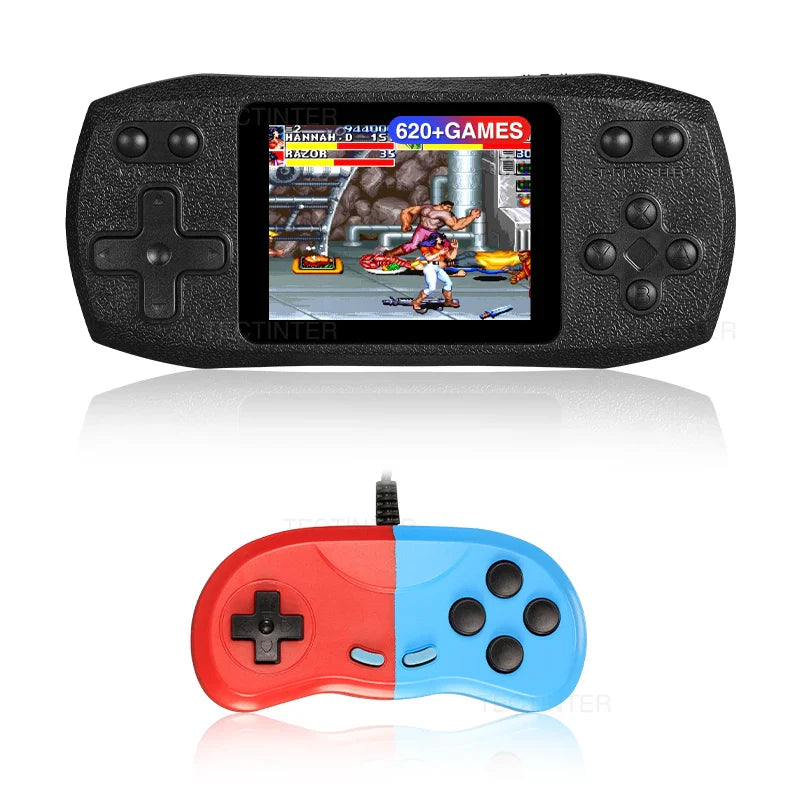 2.4-Inch Retro Handheld Game Console — 620 Classic Games, Rechargeable Portable Player with AV Output & 2-Player Support