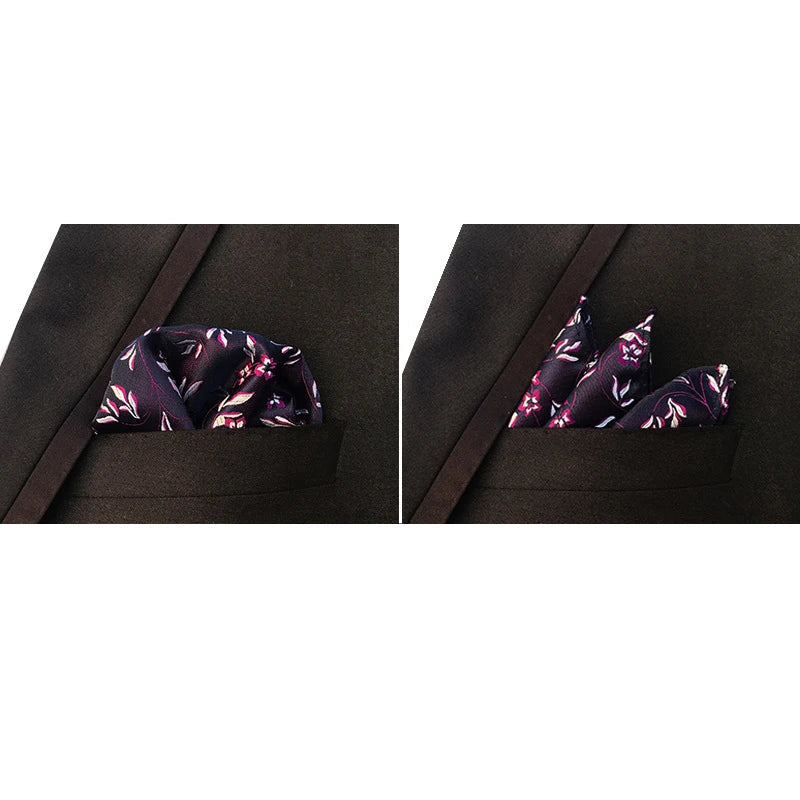 41 Colors 25 x 25 cm (9.8 x 9.8 in) Men's Pocket Square Handkerchief - Paisley, Dot & Stripe Wedding Hanky