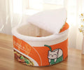 Instant Noodle Pet Bed – Cozy Udon Cup Nest for Cats & Small Dogs with Removable Cover, S 40 x 20 cm (15.7 x 7.9 in) & L 50 x 20 cm (19.7 x 7.9 in)