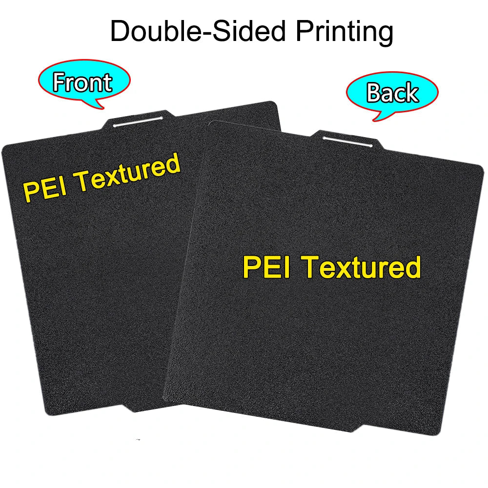 257x257mm (10.12x10.12in) Magnetic Smooth PEI Build Plate — PEO/PET Finishes — Fits X1, X1-Carbon, P1P, P1S, X1E, A1 3D Printers