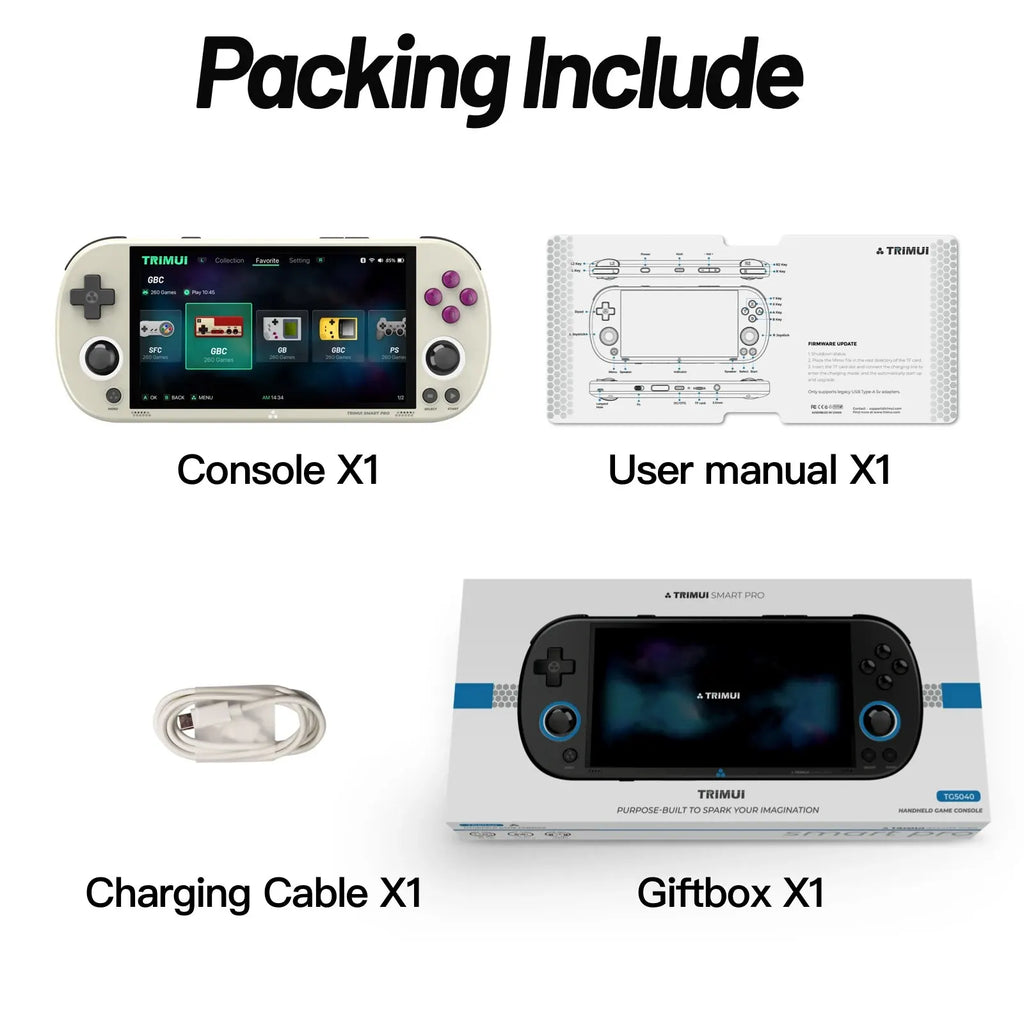 Smart Pro Handheld Retro Game Console 4.95-inch (12.6 cm) IPS 1280x720 Linux Joystick RGB Lighting 10,000+ Games Wi‑Fi USB-C 5000mAh