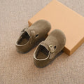 Kids Winter Suede Moccasins – Non-Slip Soft Sole Flat Shoes for Boys & Girls (Ages 3–12)