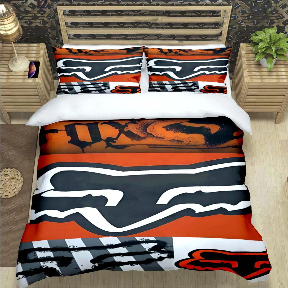 Cartoon Fox 3-Piece Microfiber Duvet Cover Set for Kids & Teens — Twin/Full/Queen/King Options