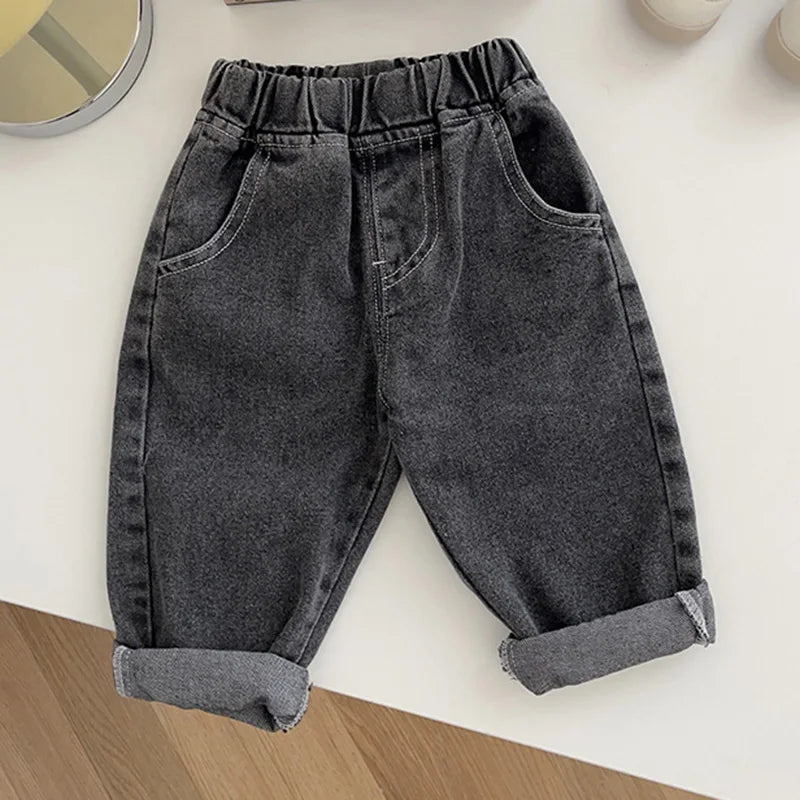Toddler Straight Denim Jeans for Boys & Girls 9M–5T Elastic Waist Casual Spring Autumn - 3 Colors