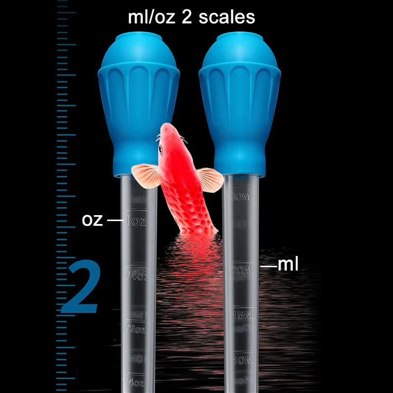 Aquarium Siphon Pipette Fish Tank Vacuum Cleaner – Water Changer, 11.4/17.7/21.3 in (29/45/54 cm), 30/40/50 ml (1.0/1.4/1.7 fl oz)