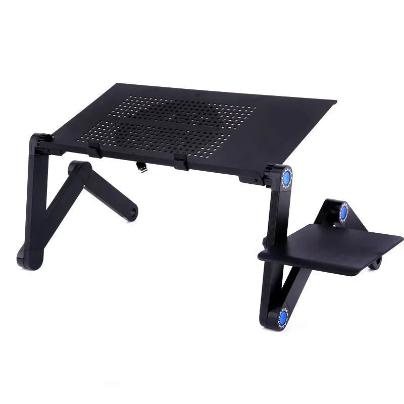 Aluminum Folding Laptop Table with Cooling Fan – Adjustable Lap Desk Tray for Bed & Office, 15.7 x 11.8 x 2.8 in (400 x 300 x 70 mm)