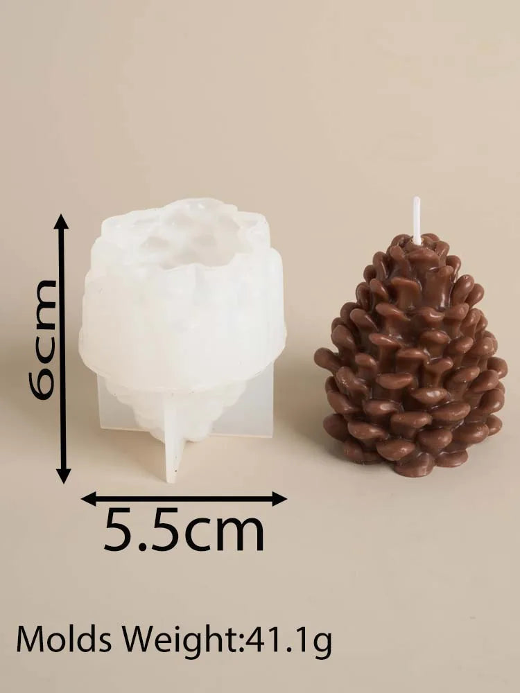 3D Pine Cone Silicone Mold for Candles & DIY Crafts - Soap, Plaster & Resin Casting for Christmas Ornaments