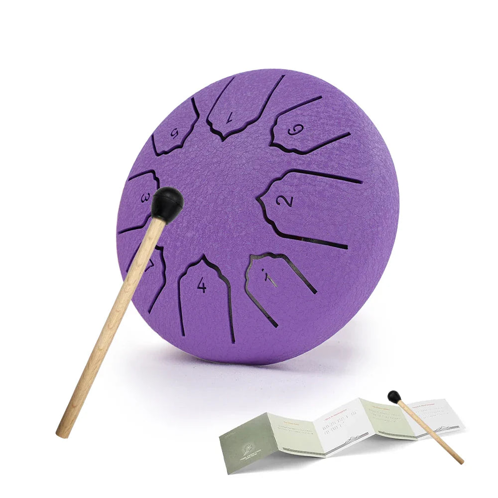 Mini Steel Tongue Drum 4-inch (10 cm) 8-Note Portable Rain Drum for Adults & Kids