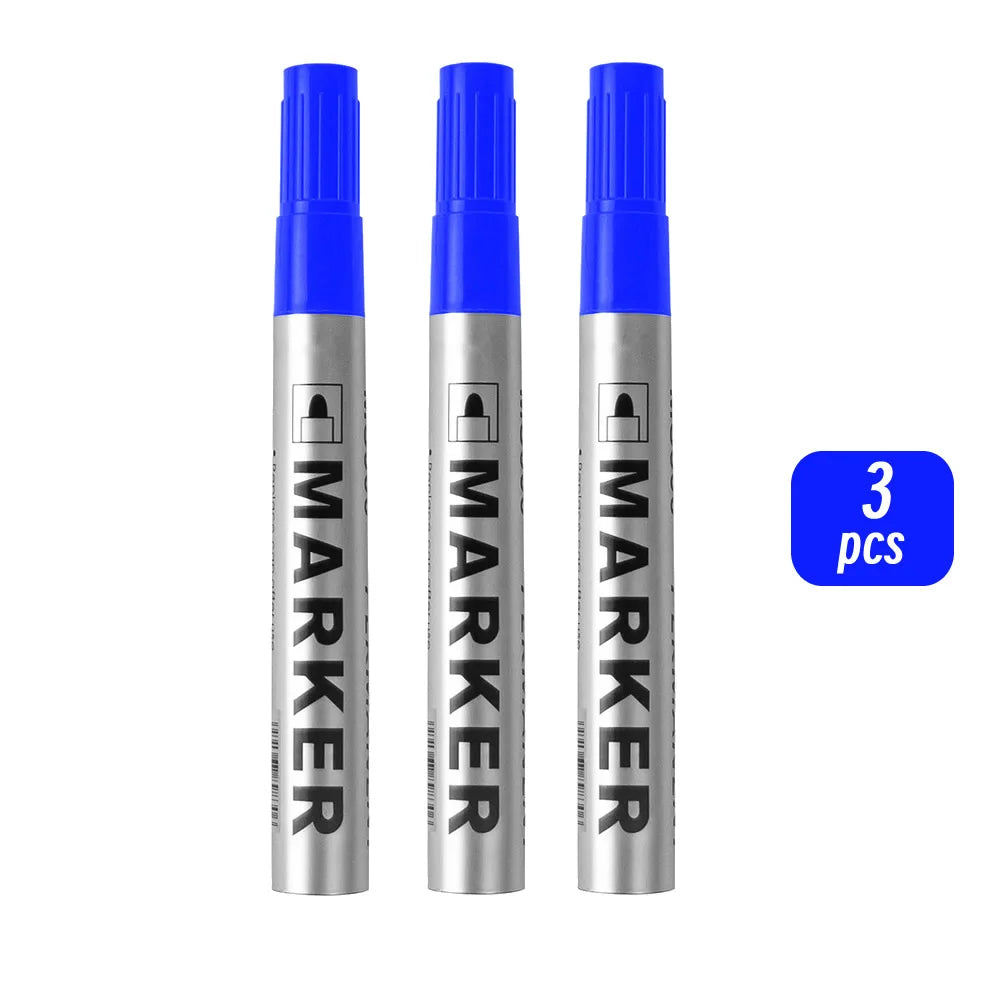 Waterproof Black Permanent Paint Marker - Quick-Dry Oil-Based Pen for Tires, Metal & Glass