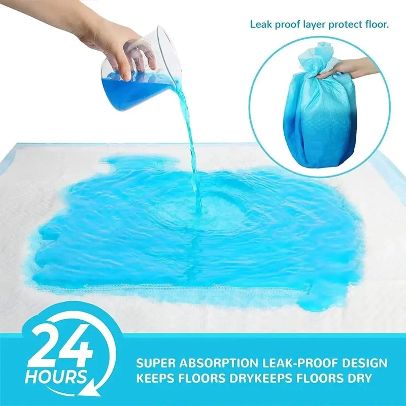 Super Absorbent Disposable Pet Pee Pads - Quick-Dry Dog & Cat Training Diapers, Deodorizing, Cut-to-Size - Multiple Sizes 33×45 / 45×60 / 60×60 / 60×90 cm (13×18, 18×24, 24×24, 24×35 in)