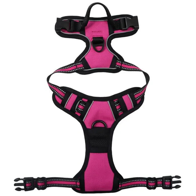 Reflective Breathable Dog & Cat Harness Vest – Adjustable Chest Strap, XS–XL (13–37 in / 33–96 cm)