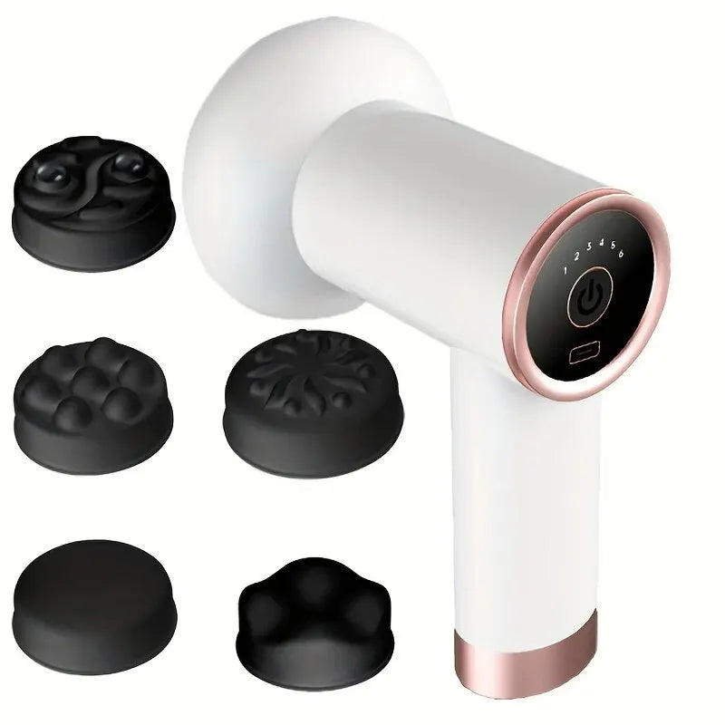 Wireless Handheld Massage Gun – Portable Rechargeable Percussion Massager for Neck, Shoulder, Back & Waist (Pink/White)