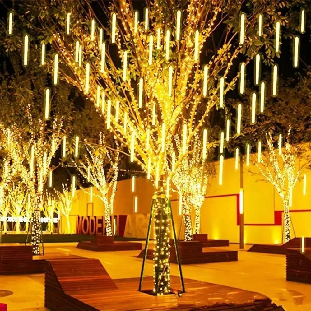 50cm (19.7in) 8-Tube LED Meteor Shower Rain String Lights - EU Plug Outdoor Fairy Garden Lights for Wedding & Christmas