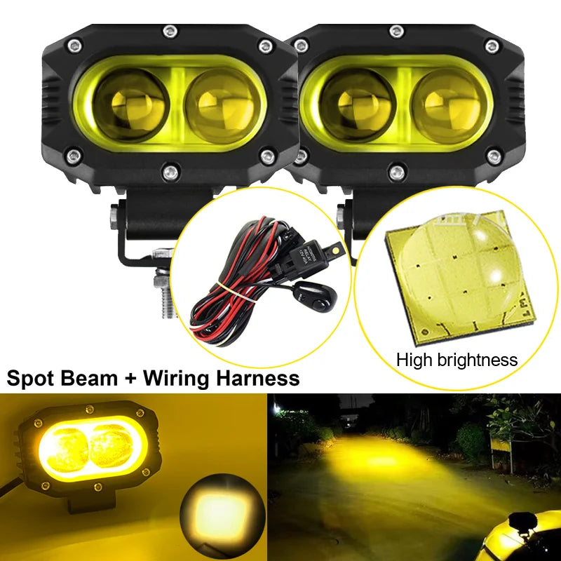 4 in (100 mm) LED Pod Light - Combo Spot + Flood Beam 9-30V Driving Work Fog Light for Car Motorcycle ATV UTV SUV Off-Road 4x4 Boat Truck