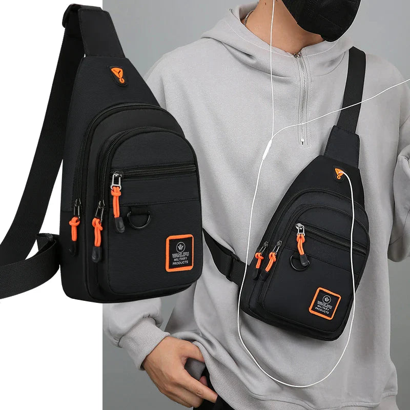 Men's Waterproof Outdoor Crossbody Chest Bag for Hiking, Biking & Travel