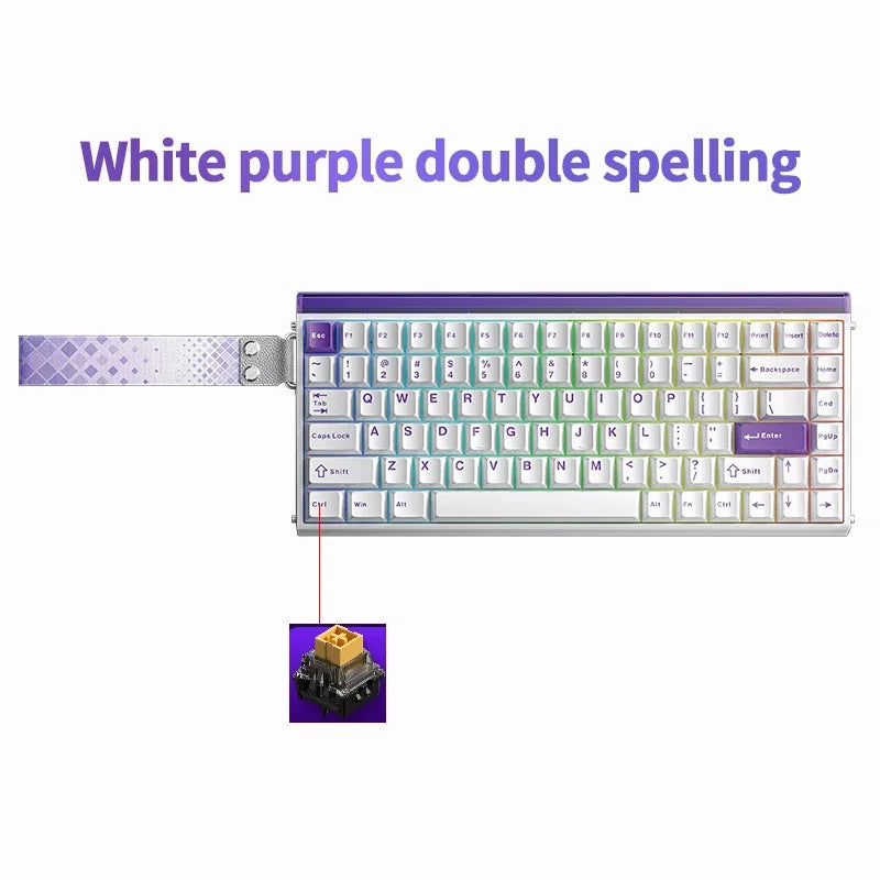84-Key Magnetic Hot-Swap Wired Mechanical Gaming Keyboard, RGB Music Reactive, 8K (8000Hz) Polling, PBT Keycaps