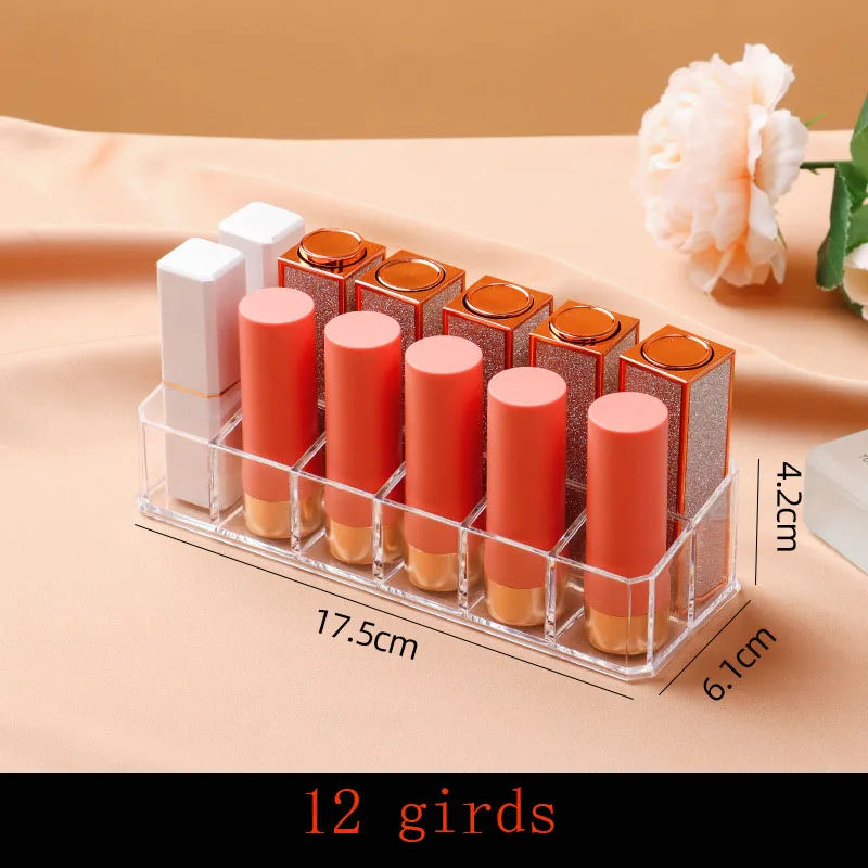 Clear Acrylic Makeup Brush Organizer – Transparent Cosmetic Holder for Lipstick, Brushes & Makeup Tools