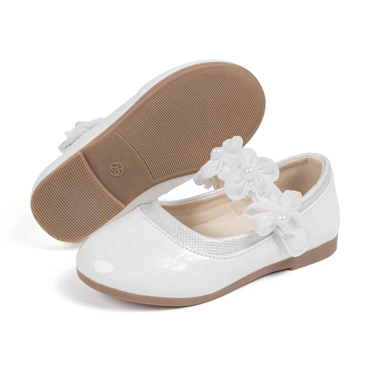 Girls Mary Jane Flats Non-Slip PU Leather All-Season Shoes Ages 3-12 3 Colors