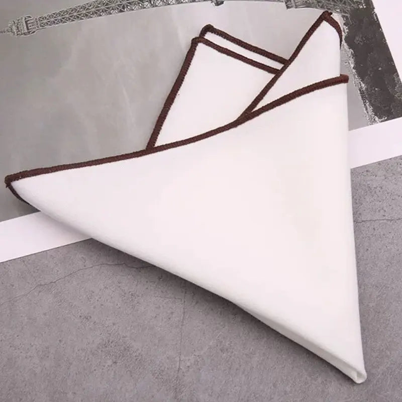 2-Pack Men's Cotton Linen Handkerchiefs White Pocket Squares 9 x 9 in (23 x 23 cm)