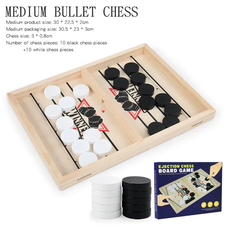 Wooden Bouncing Chess Tabletop Game – Parent-Child Interactive Toy