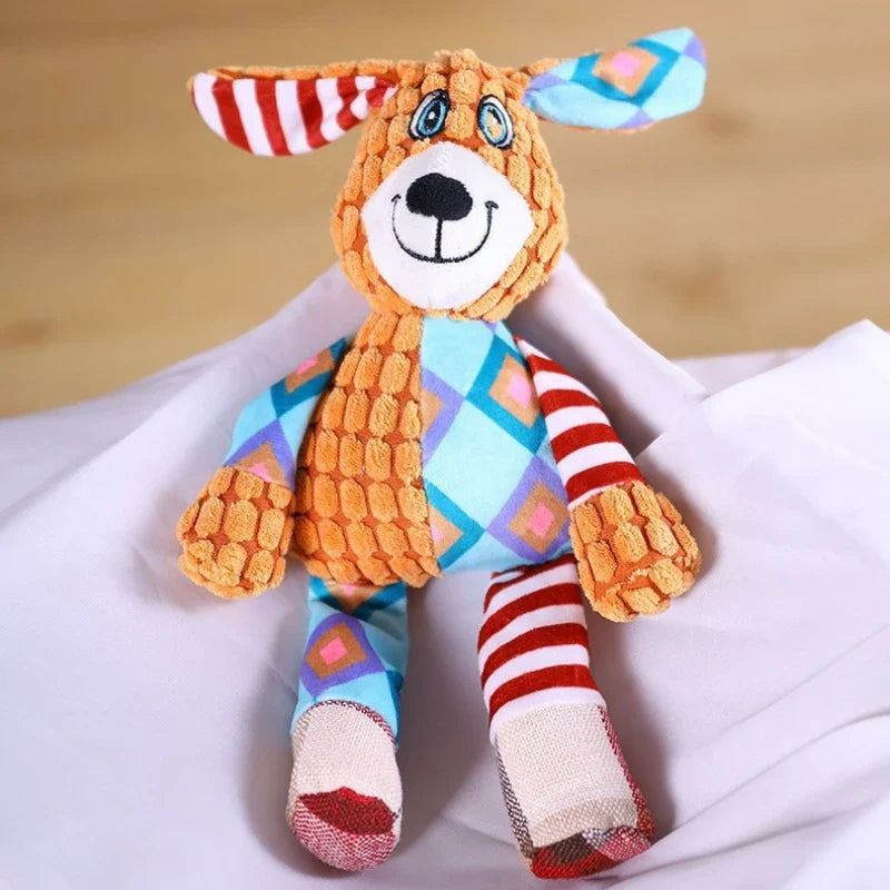 Bite-Resistant Plush Dog Chew Toy with Squeaker, Interactive Teeth-Cleaning Toy, 27 x 28 cm (10.6 x 11.0 in)