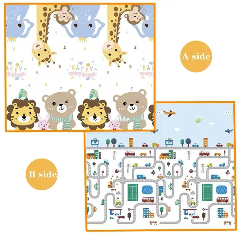 Baby Play Mat Foam Crawling Activity Gym Rug – Non-Toxic EPE, Double-Sided, Foldable (Available in 5 Sizes)