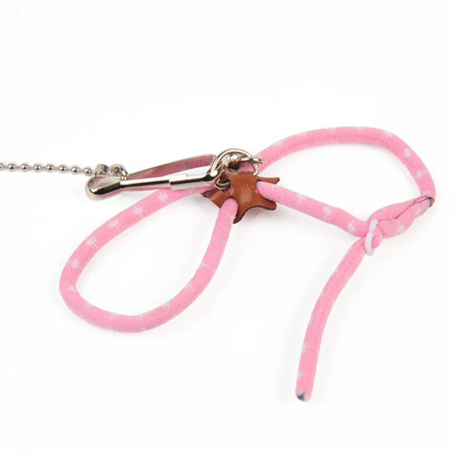 Adjustable Small Pet Harness & Leash with Bell – Hamster, Rat, Mouse, Guinea Pig, Ferret