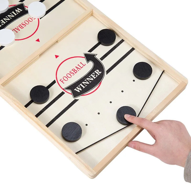 Wooden Sling Puck Catapult Board Game – Fast 2-Player Family & Parent-Child Tabletop Game