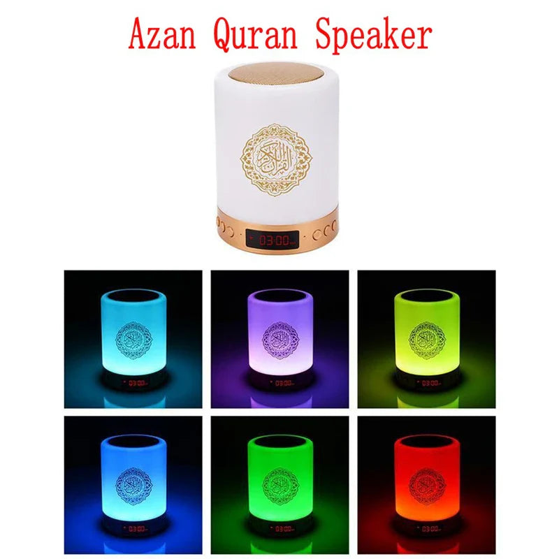 Quran Azan Bluetooth Speaker Portable Night Light — Touch Lamp MP3 Player with Remote & TF Card, 5W