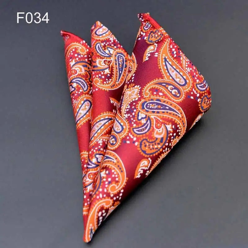 Men's Pocket Square 41 Colors - Plaid Dot Paisley Polyester Handkerchief 25 x 25 cm (9.8 x 9.8 in)