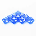 D10 Polyhedral Dice 10-Piece Set for D&D & Tabletop RPGs — Marble & Transparent Styles for Board Games & Parties