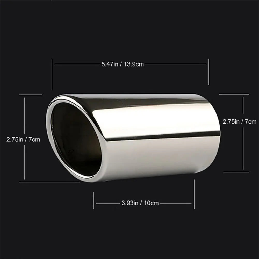 Stainless Steel Exhaust Muffler Tip Tailpipe - Universal Rear Car Exhaust Trim 2.68 in (6.8 cm)