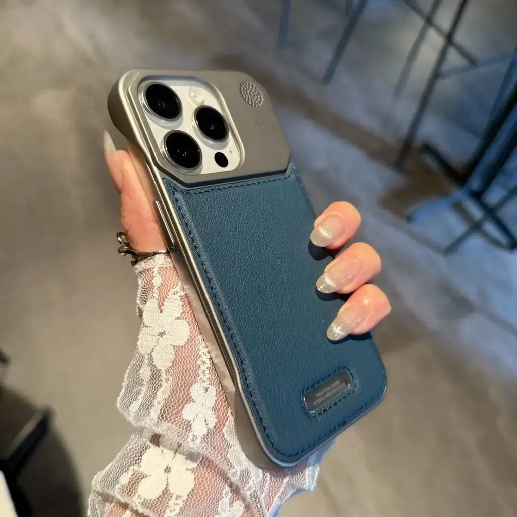 Business Aromatherapy Leather Case for iPhone 17 Air 16 15 14 Plus 13 12 11 Pro Max For Magsafe Magnetic Frameless Armor Cover