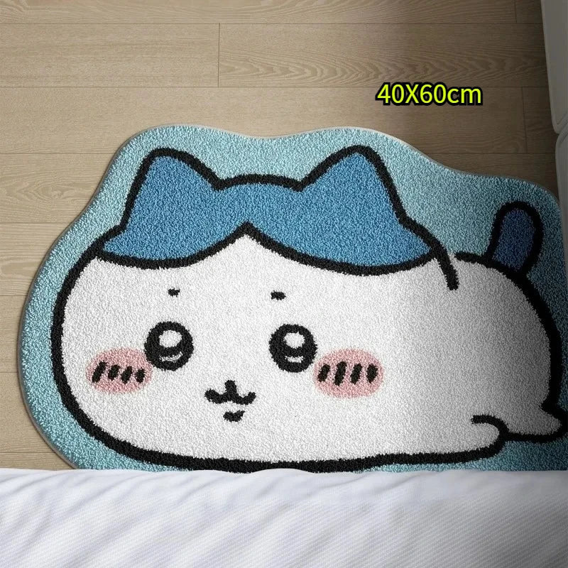 Hachiware Usagi Plush Rug - Soft Non-Slip Anime Floor Mat for Bathroom, Living Room & Car