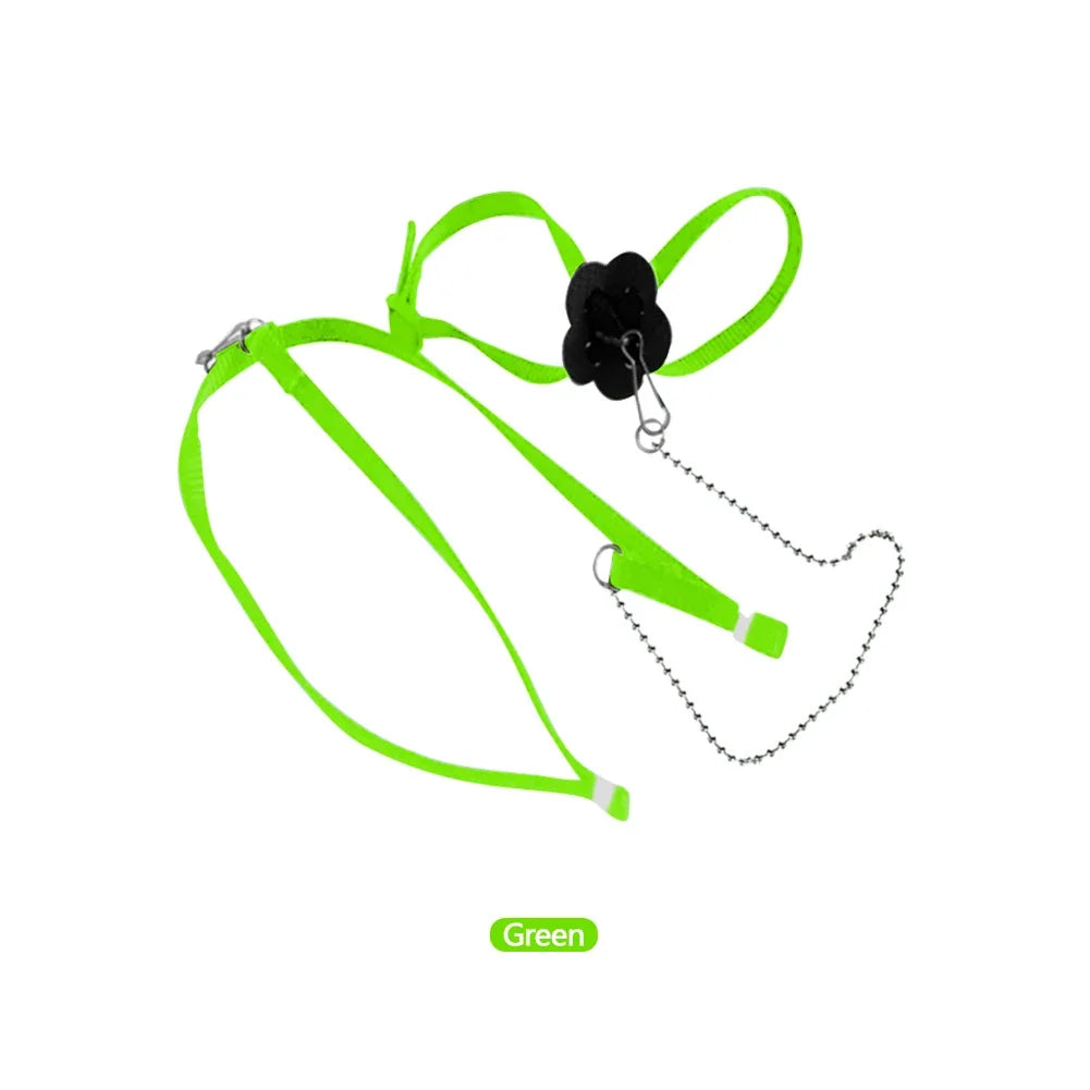 Adjustable Reptile Harness Leash 47.2 in (1.2 m) Nylon Anti-Bite Training Rope for Lizards, Turtles & Small Pets