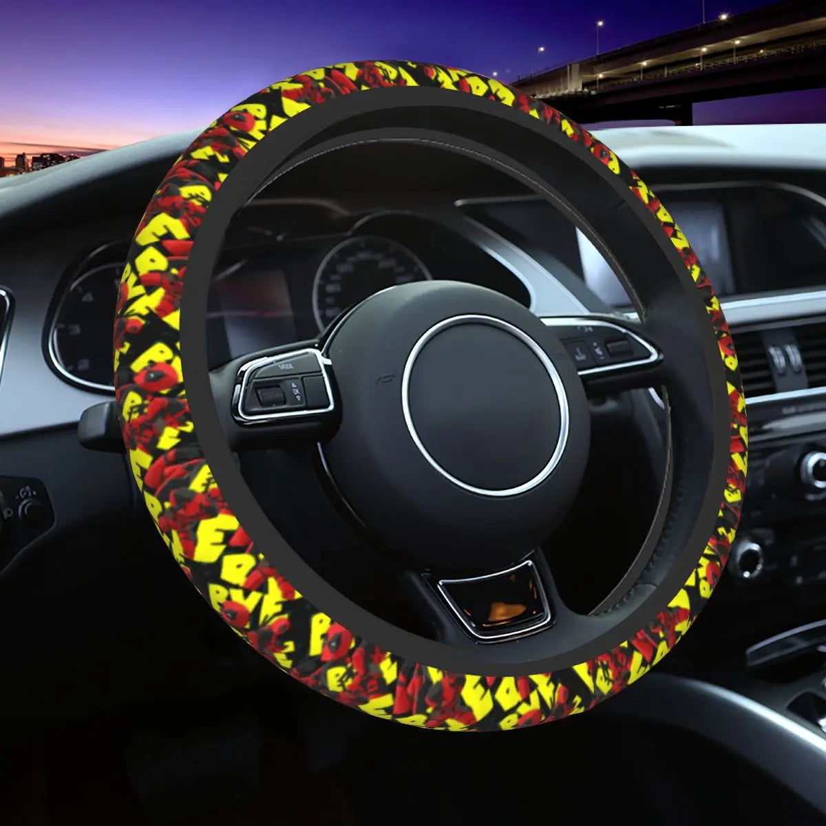 Kawaii Manga Steering Wheel Cover Soft Universal Fit 37-38 cm (14.5-15 in) Car Protector