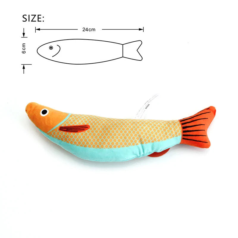 Catnip Plush Fish Toy - 3D Goldfish with Crinkle Sound for Cats & Kittens