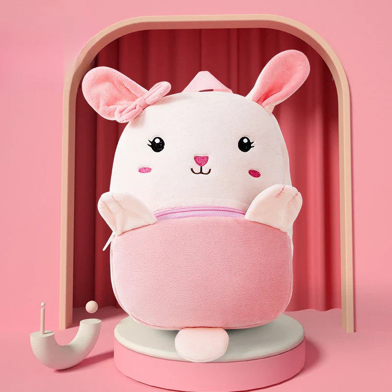 Plush Animal Anti-Lost Backpack for Toddlers & Preschool Kids - Cute Kindergarten Bag