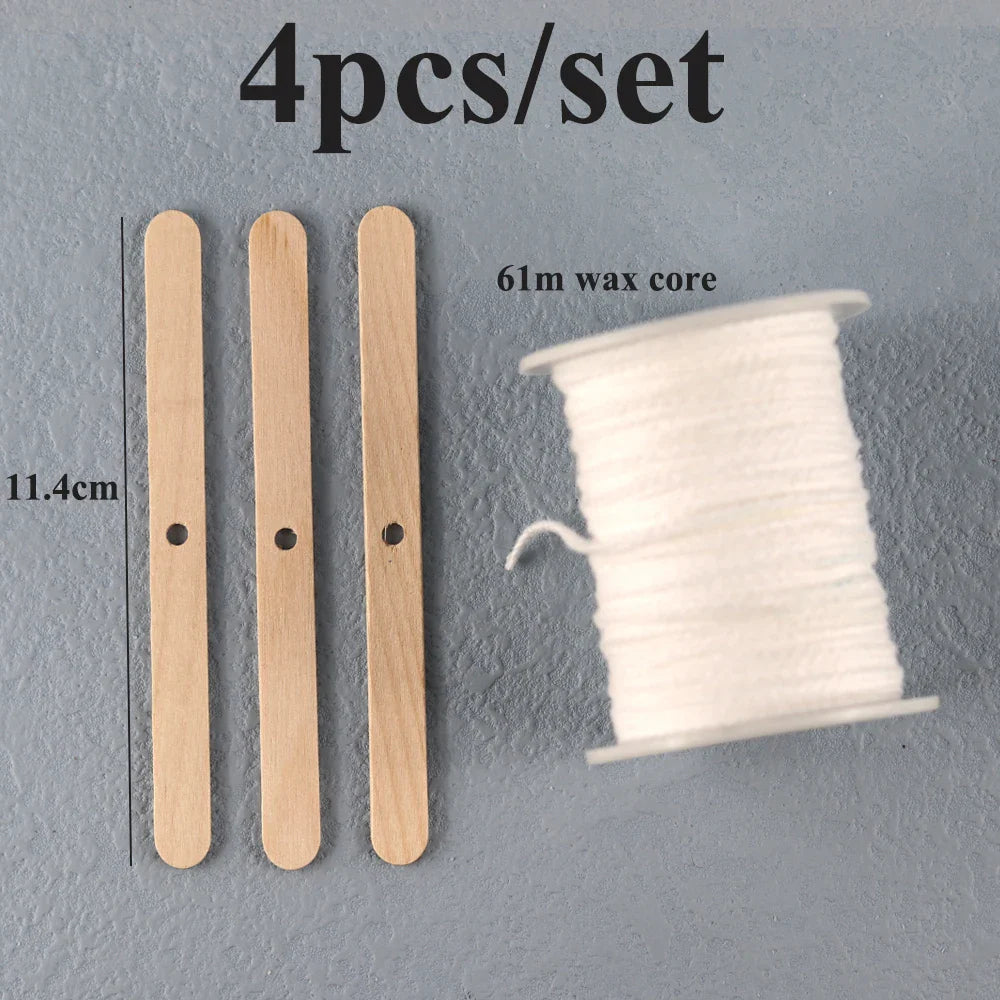 Pre-Waxed Cotton-Core Candle Wicks with Metal Sustainer Tabs, 100-Pack, 1.0–7.9 in (2.6–20 cm) for DIY Candle Making